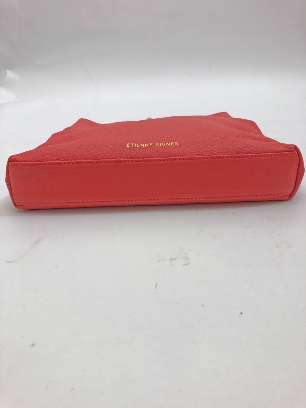 Etienne Aigner Bombe A Clutch Coral 100% Leather Cotton Lining - Picture 9 of 10